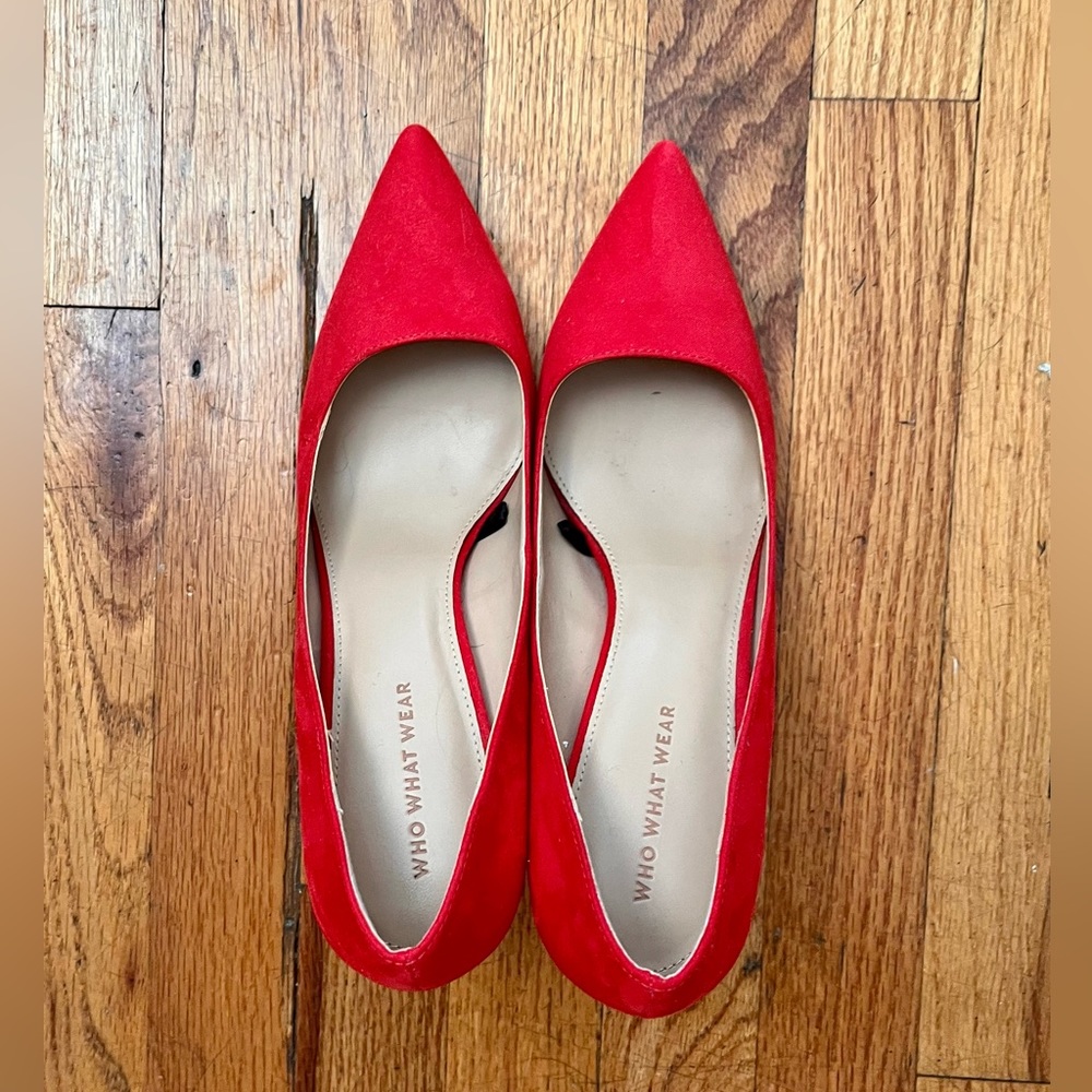 Red Suede Stiletto Heels
